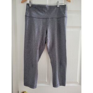 Lululemon Womens Wunder Under Capri Crop Gray HIgh Waist size 12 legging yoga